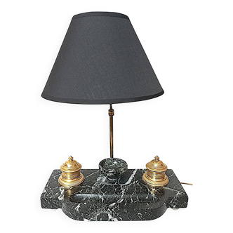 Encrier lampe en marbre et bronze doré