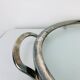 Vintage silver metal and glass tray