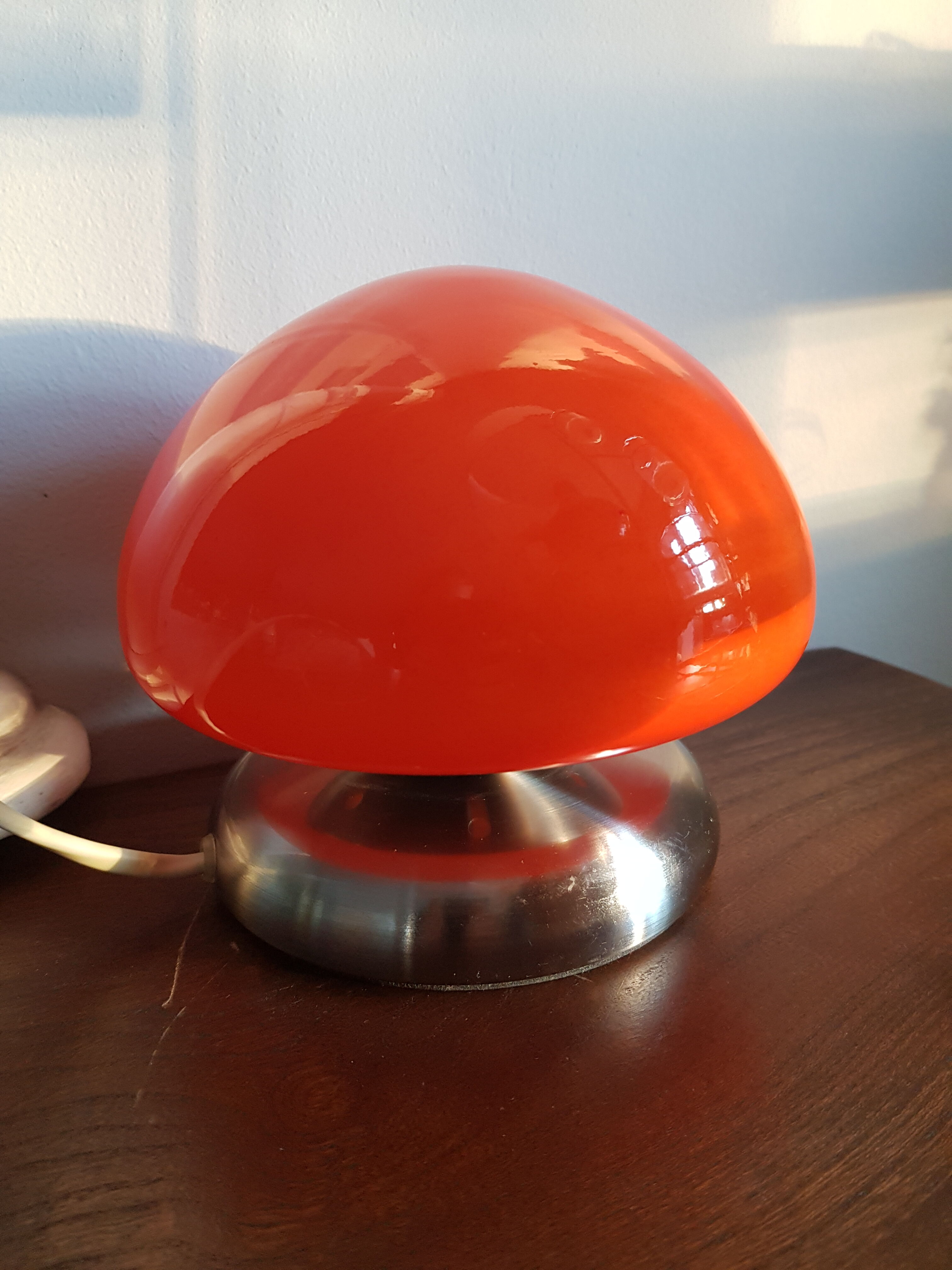 Lampe champignon tactile orange