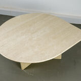 Table basse en forme de goutte en travertin, années 1990