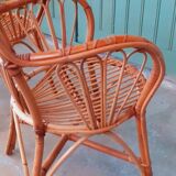 Pair of rattan armchairs
