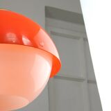 Suspension italienne Space Age en plexiglas orange et laiton, années 1970