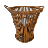 Wicker rattan paper basket 1960, 40 cm