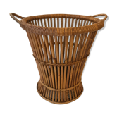 Wicker rattan paper basket 1960, 40 cm
