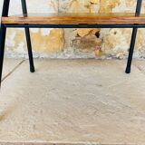 Vintage oak bedside table with black metal legs circa 50s/60s