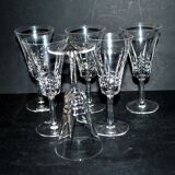 Set of 6 cut crystal wine glasses in cerdagne style - cristallerie lorraine lemberg? h13.5cm