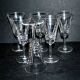 Lot de 6 verres à vin en cristal taillé style cerdagne - cristallerie lorraine lemberg? h13.5cm