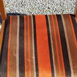 Set of 5 70s designer chairs in beech and orange and brown velvet Self éditeur