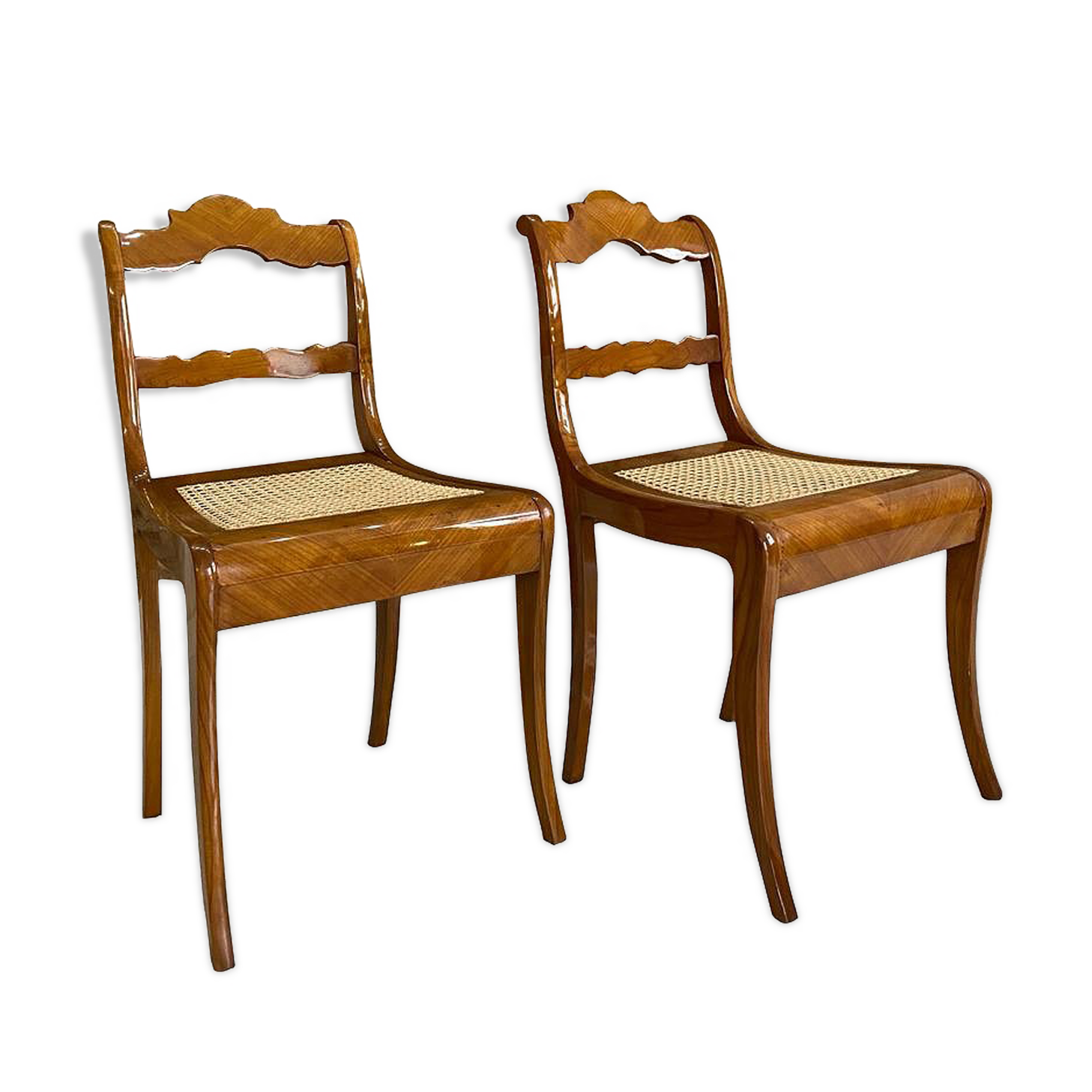 Ensemble de 2 chaises Biedermeier, Autriche, début du 19ème siècle