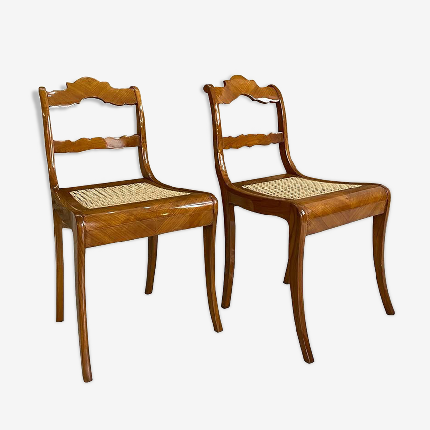 Ensemble de 2 chaises Biedermeier, Autriche, début du 19ème siècle | Selency