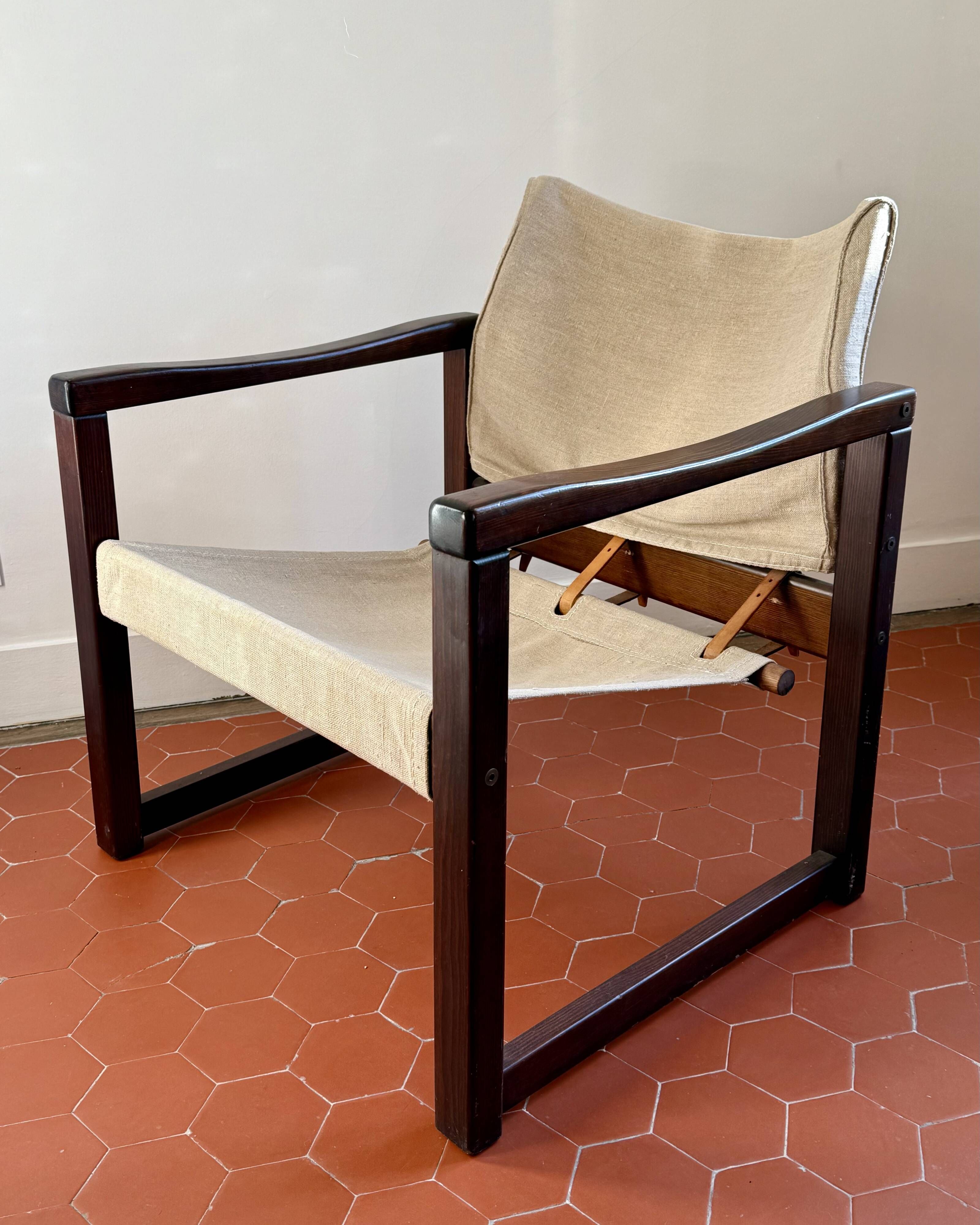 Safari armchair by Karin Mobring for IKEA 1970s in wood and canvas