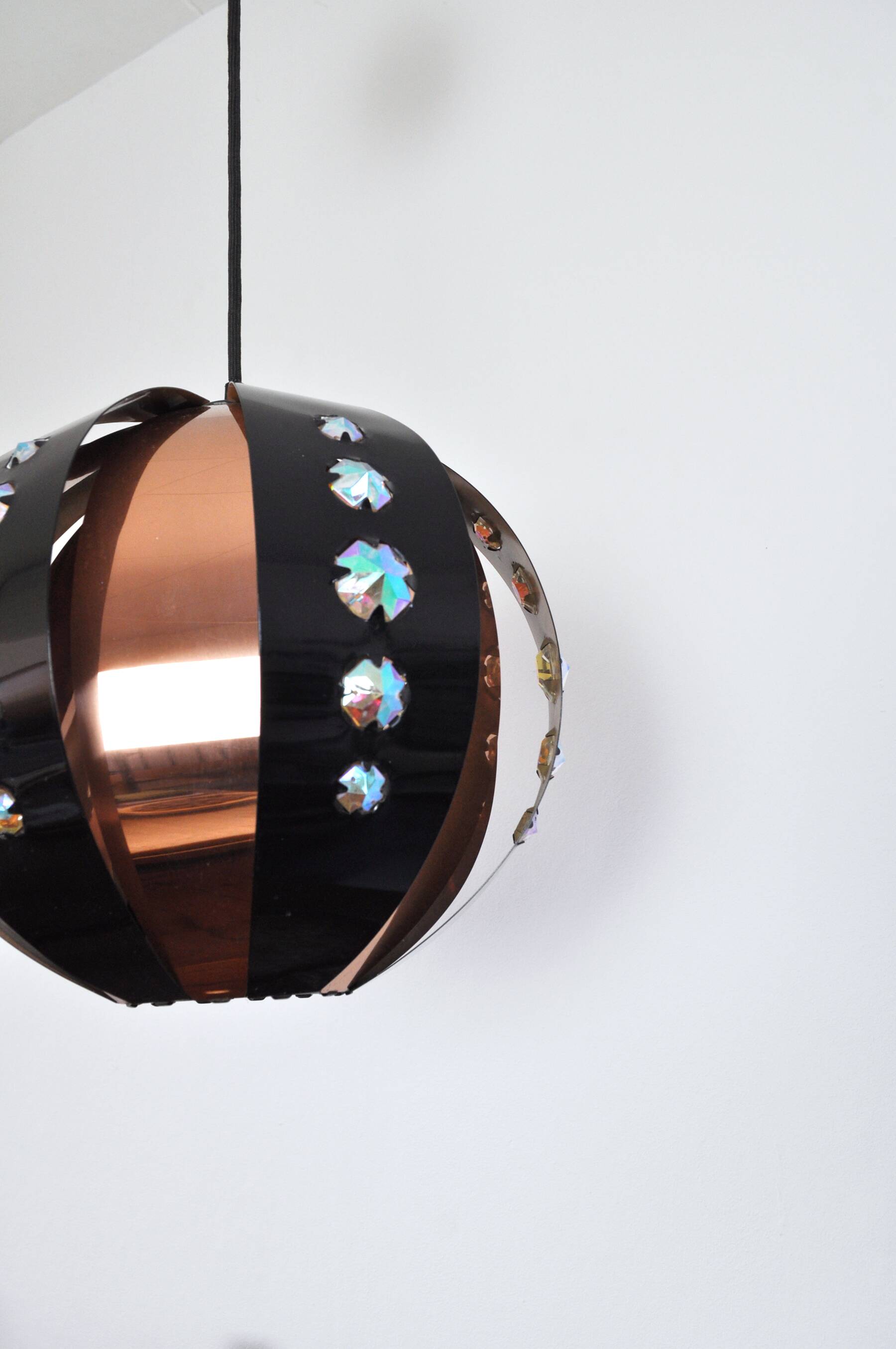 Danish copper pendant by Werner Schou for Coronell, 1970s