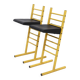 2 tabourets de bar en métal jaune, Italie années 1980