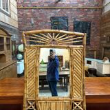 Miroir en rotin
