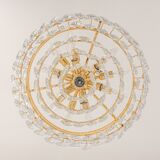 Bakalowits Chandelier, Brass and Crystal Glass, Austria, 1960s