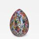Lampe de table floral multicolor murano verre oeuf