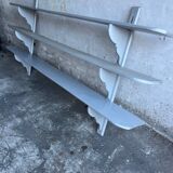 XL Antique French Wall Rack — Painted Grey Solid Wood, 3-Tier 249cm Industrial Farmhouse Shelf