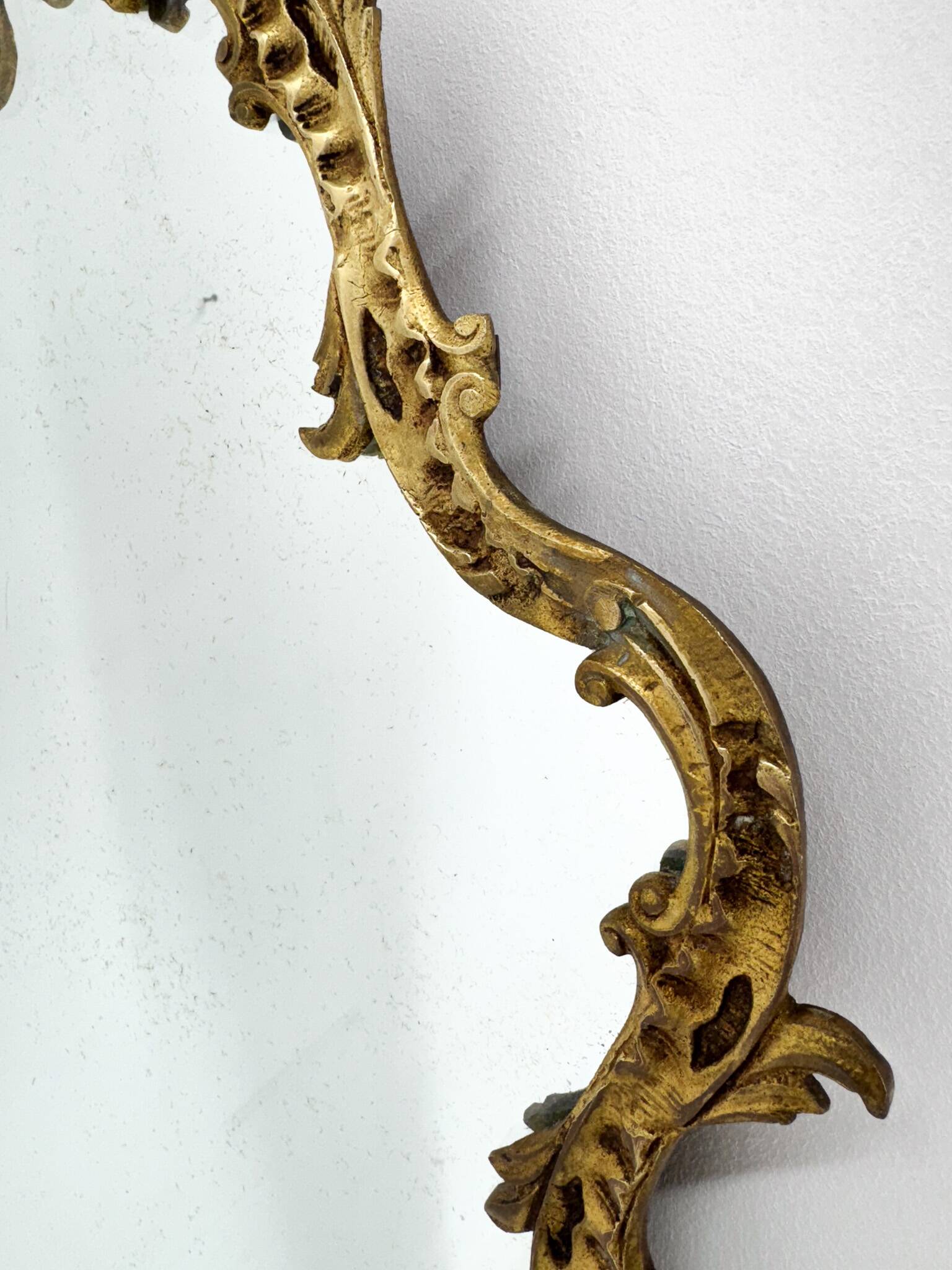 Antique brass french wall mirror