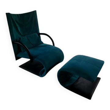 Rare Fauteuil Ligne Roset avec Ottoman - Circa 1970