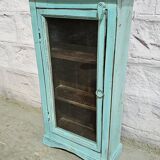 Turquoise showcase in Burmese teak