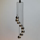 Eight-Light Cascading Chandelier in Chrome