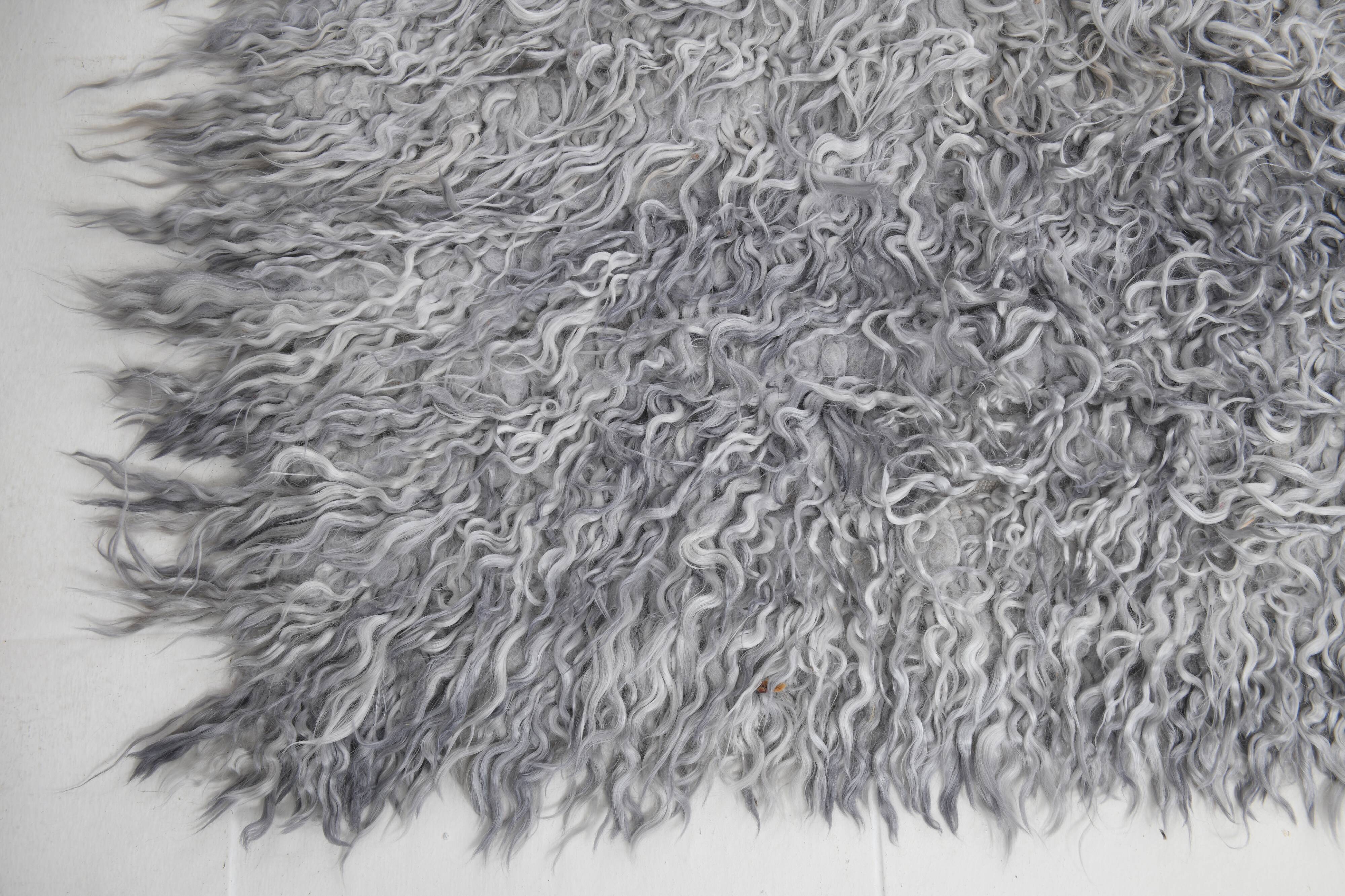 8x10 wool handmade gray kilim rug 253x300cm