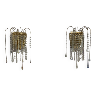 Pair of Hollywood Regency wall lights from the 70s