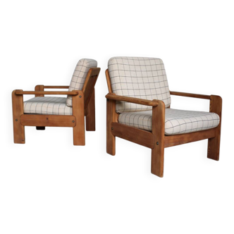 Paire de fauteuils en pin