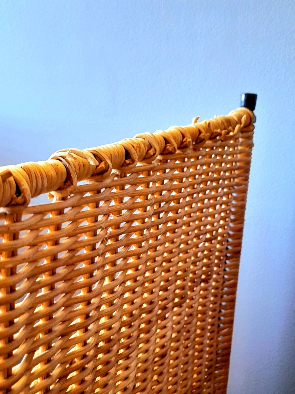 Wicker bedside table or side table from the 1960s.