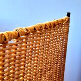 Wicker bedside table or side table from the 1960s.