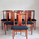 6 Danish mid-century teak chairs by Henning Sørensen for Danex from the 1960s.
