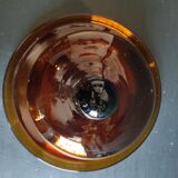 Plat à fromage vintage en verre ambré français