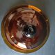 French vintage amber glass cheese dish