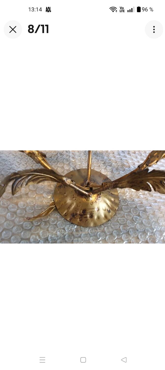 Pair of 1960s gold-tone metal wall sconces