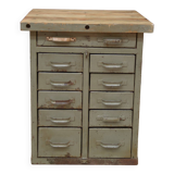 1950s Military Metal Drawer Cabinet