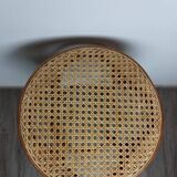 High stool with cane seat