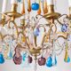 Large chandelier brass fruit crystal color 8 arms