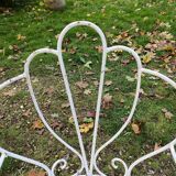 Paire de fauteuils de jardin anciens fer plein métal