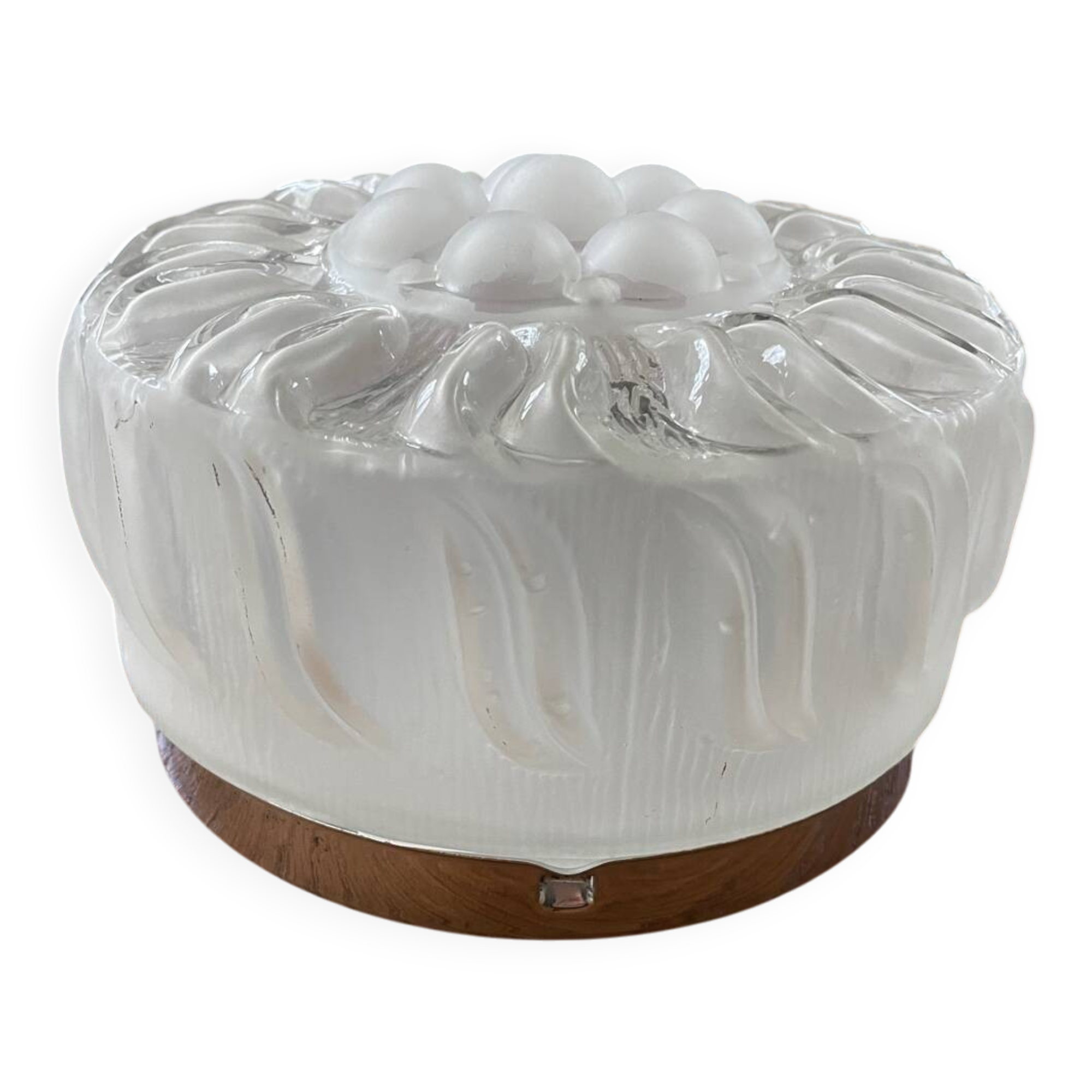 Art Deco pressed glass ceiling light by Lumisec