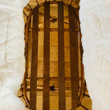 Bamboo, rattan, wicker cradle bassinet from the 1960s with a foldable support.