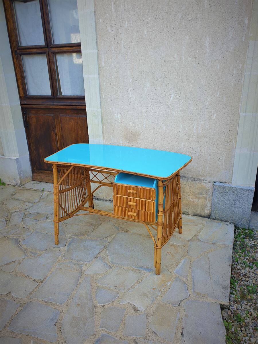 Vintage rattan desk