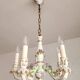 Handgeformt vergoldet vintage Porzellan Kronleuchter Capodimonte 1960er