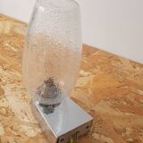 Metal and bubbled glass wall light