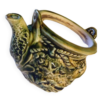 French slip majolica teapot pot