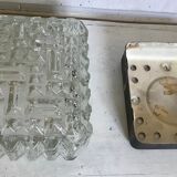 Vintage glass square wall lamp