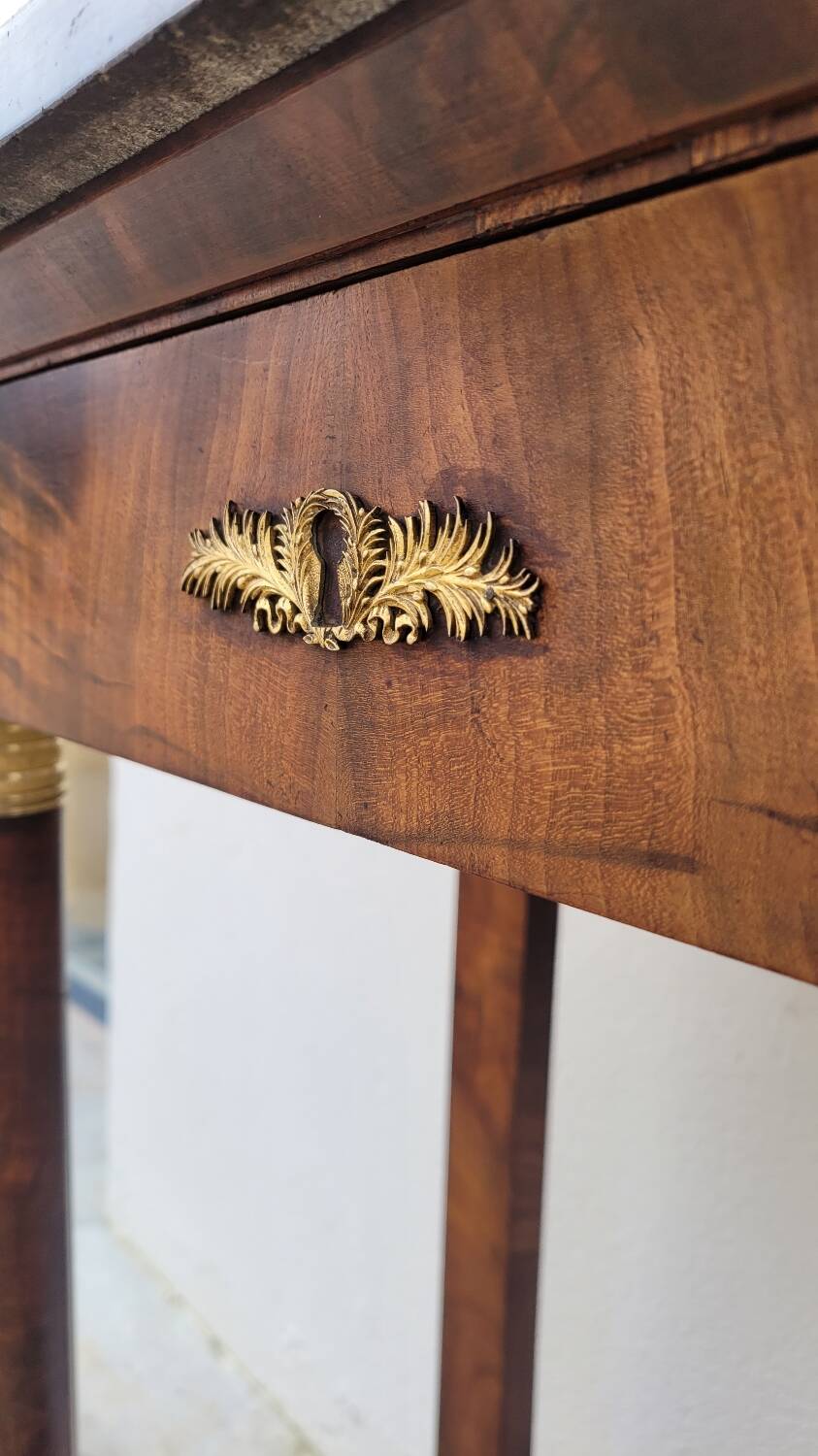 Console Empire en acajou et bronze, XIXème