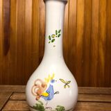 Old Vase Soliflore MOUSTIERS White Ceramic Vintage Painted Decor #A484