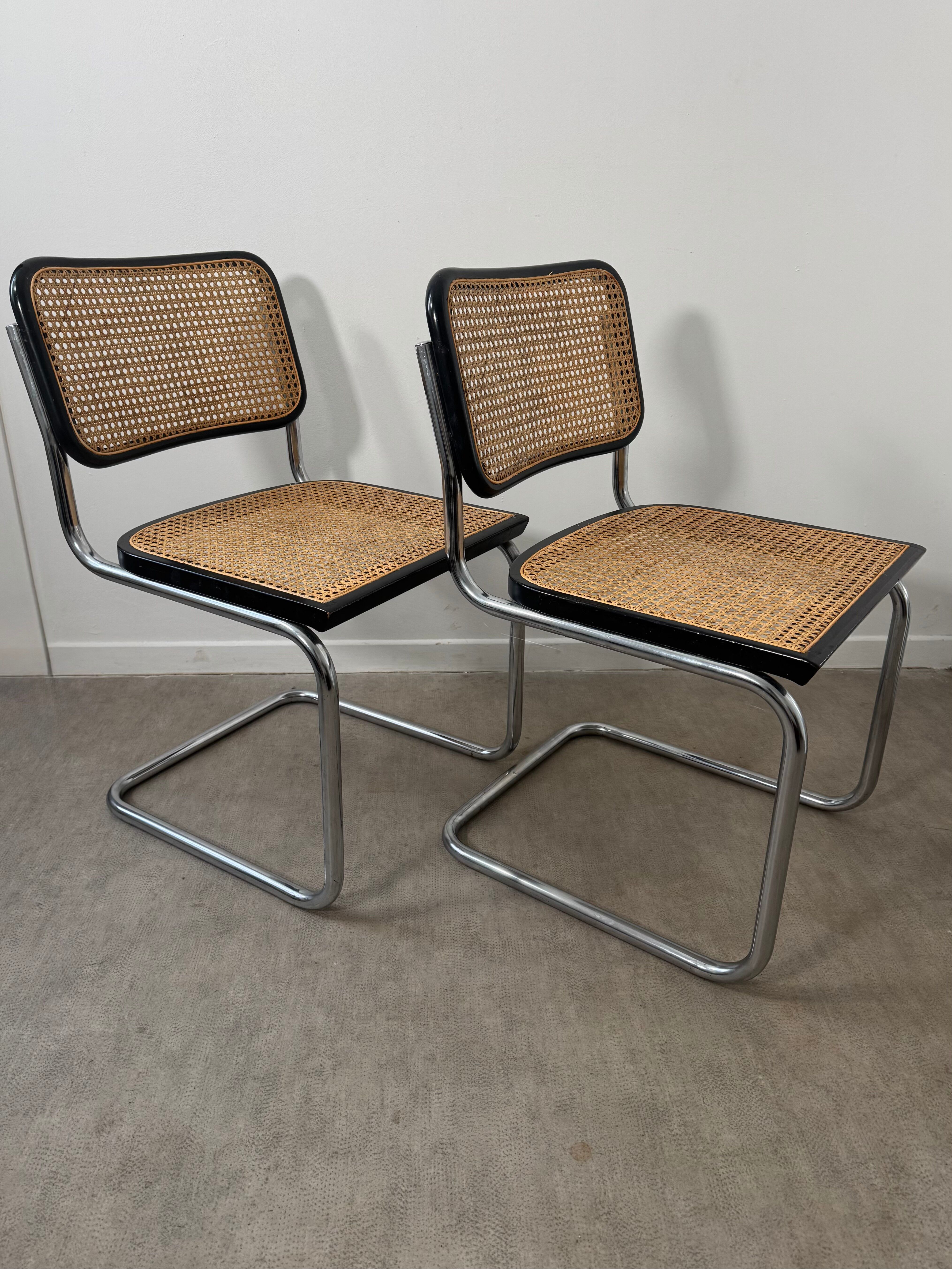 Pair of Marcel Breuer Cesca B32 chairs
