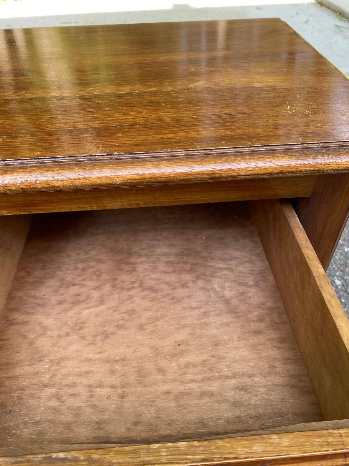 Louis XV wooden chest of drawers and bedside table