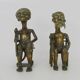 Paire de statues africaines en bronze du roi/reine du Bénin, Art Africain, Art primitif. Années 50